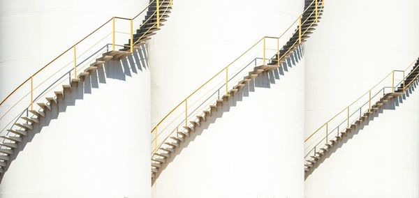 Low angle view of spiral staircase