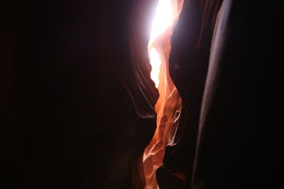 Close-up of fire against black background