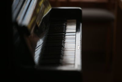 Close-up of piano keys