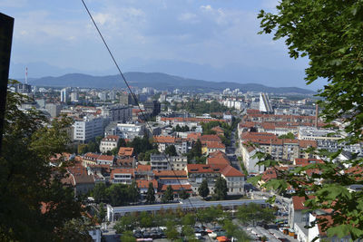 View above ljubljana in slovakia at summer