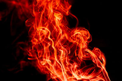 Close-up of fire against black background