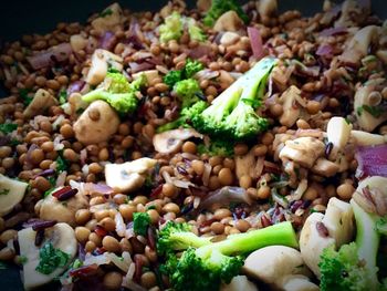 Full frame shot of lentil salad