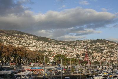 Panoramic view of townscape against sky