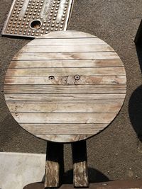 High angle view of wood on table