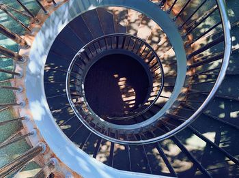 High angle view of spiral staircase