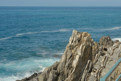 Ligurian sea in nervi, genoa, liguria, italy.