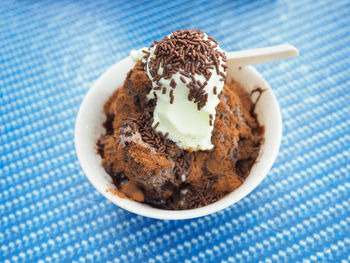 Close-up of ice cream in plate