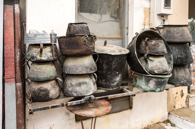 View of old rusty container outdoors