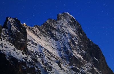 Close-up of mountain against sky at night