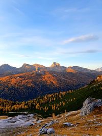 Scenic view of mountain against sky