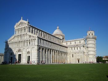 View of historical building against blue sky