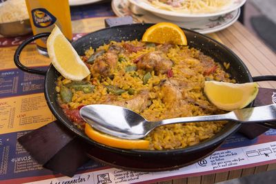 Close-up of served food