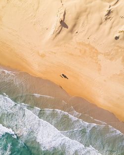 High angle view of sand dunes in desert