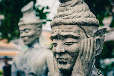 Close-up of angel statue