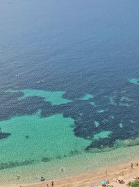 High angle view of people on beach