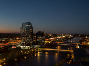 Illuminated city at night