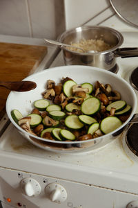 Close-up of preparing food