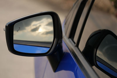 Reflection on side-view mirror