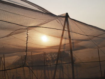 Low angle view of sun during sunset