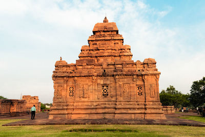 Low angle view of temple against sky