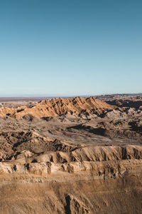 Scenic view of desert against clear sky