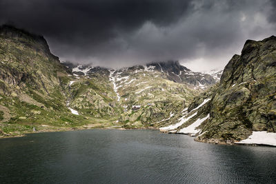 Scenic view of mountains against sky