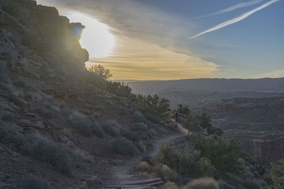Scenic view of landscape against sky during sunset