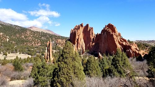 Panoramic view of rocky mountains against sky