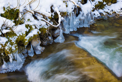 Scenic view of waterfall