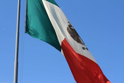 Low angle view of mexican flag