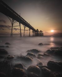 Scenic view of sea at sunset