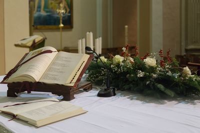 Before the wedding, altar