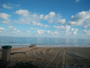 Scenic view of beach against sky