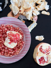 High angle view of dessert in plate