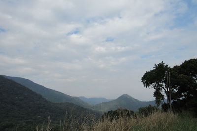 Scenic view of mountains against sky