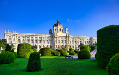 View of historical building against blue sky