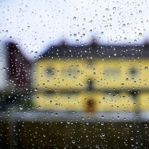 Close-up of water drops on glass