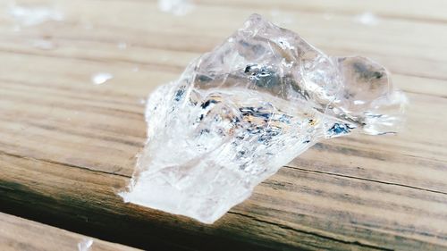 Close-up of ice cream on table