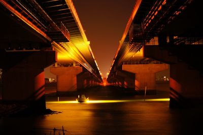 Illuminated lights at night