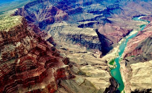 Aerial view of rock formations