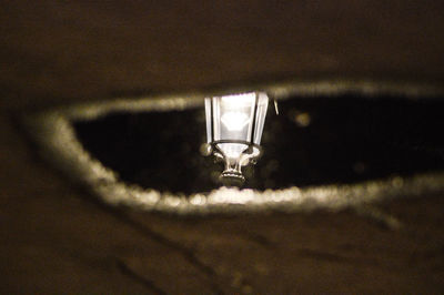 Close-up of illuminated lamp