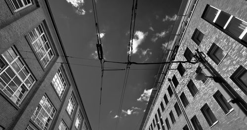 Low angle view of buildings against sky