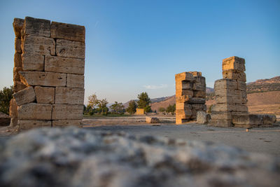 Old ruins against blue sky