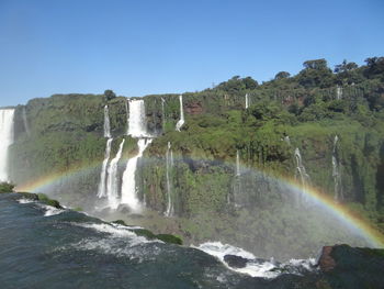 Scenic view of waterfall