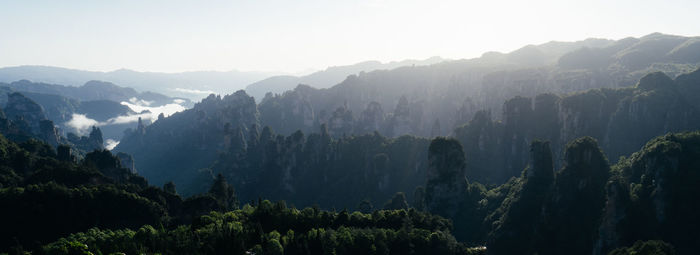 Panoramic view of mountains against sky