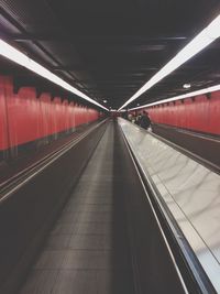 Railroad tracks in subway