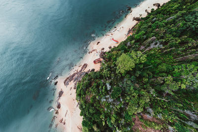 High angle view of beach