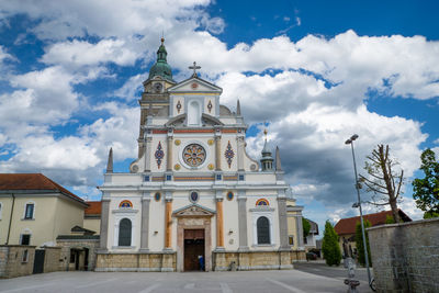 Church facade against the sky