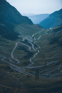 High angle view of mountain road