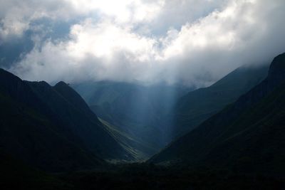 Scenic view of mountains against sky